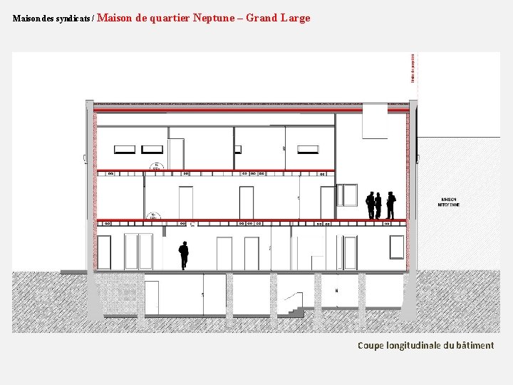 Maison des syndicats / Maison de quartier Neptune – Grand Large Coupe longitudinale du