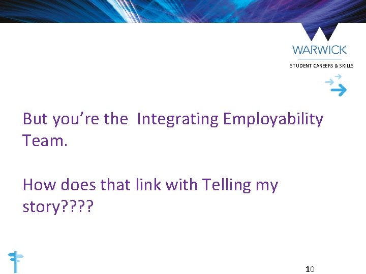 STUDENT CAREERS & SKILLS But you’re the Integrating Employability Team. How does that link