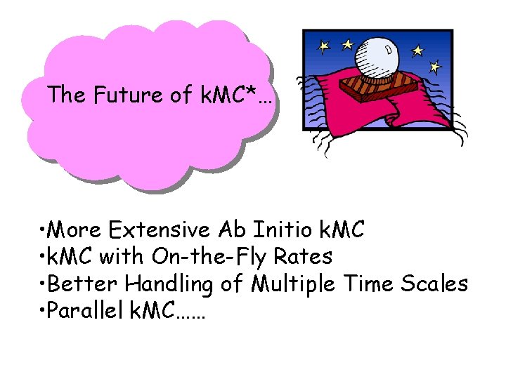 The Future of k. MC*… • More Extensive Ab Initio k. MC • k.