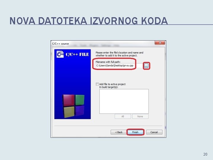 NOVA DATOTEKA IZVORNOG KODA 20 