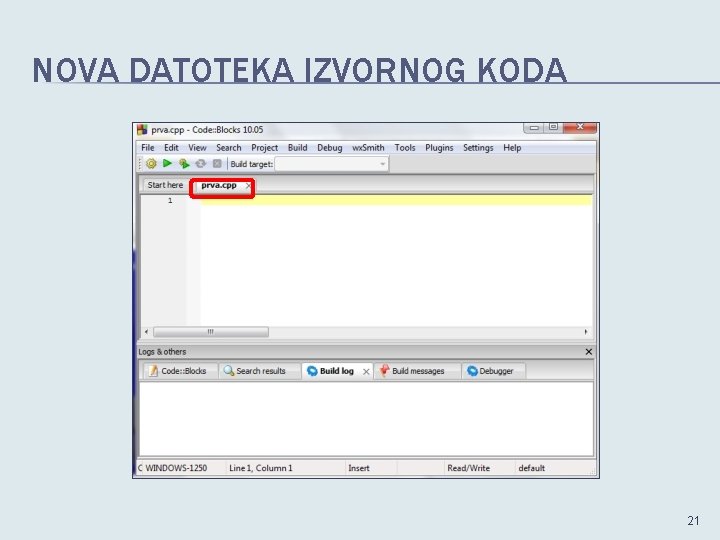 NOVA DATOTEKA IZVORNOG KODA 21 