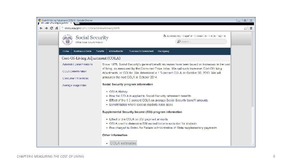 CHAPTER 6 MEASURING THE COST OF LIVING 6 