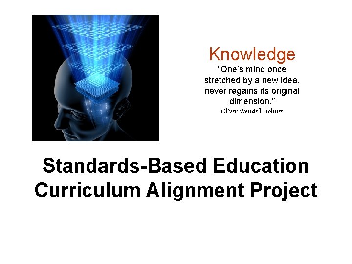 Knowledge “One’s mind once stretched by a new idea, never regains its original dimension.