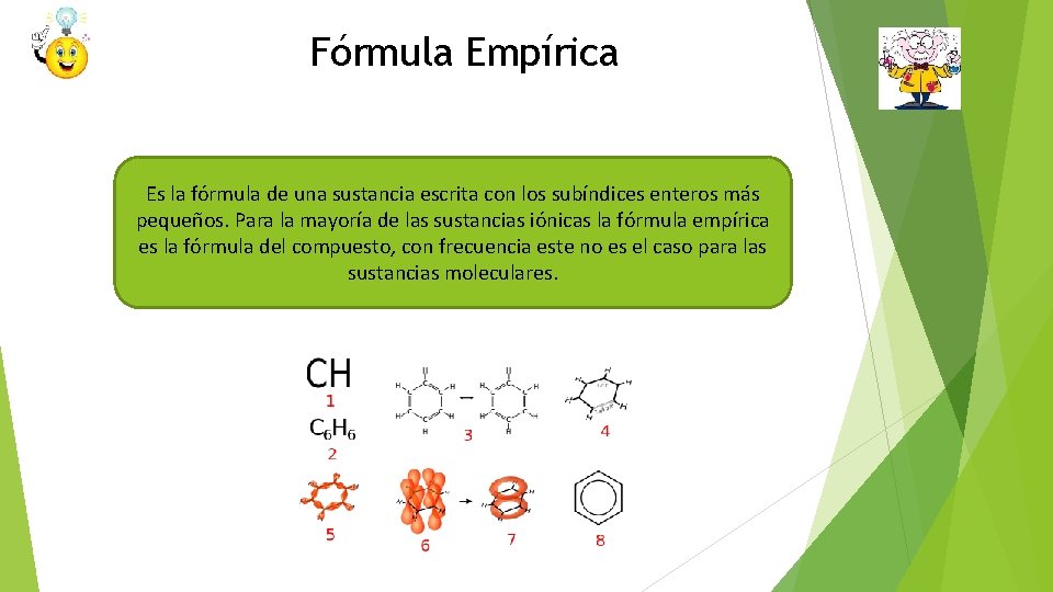 Fórmula Empírica Es la fórmula de una sustancia escrita con los subíndices enteros más