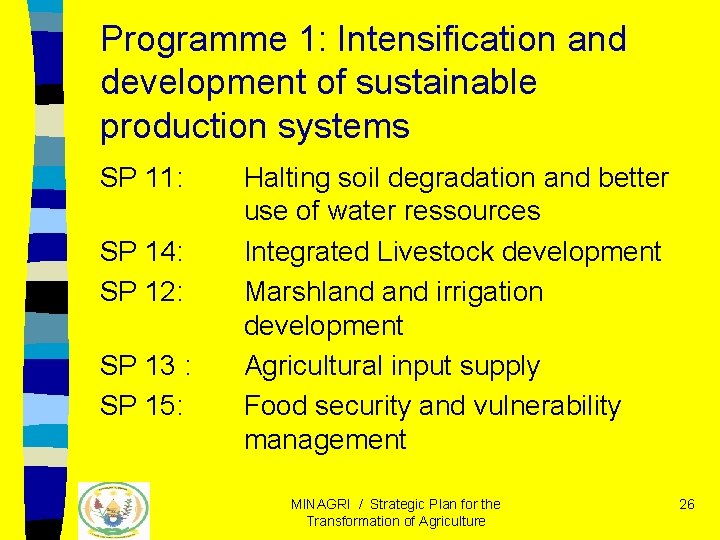 MINAGRI Strategic Plan for the Transformation of Agriculture
