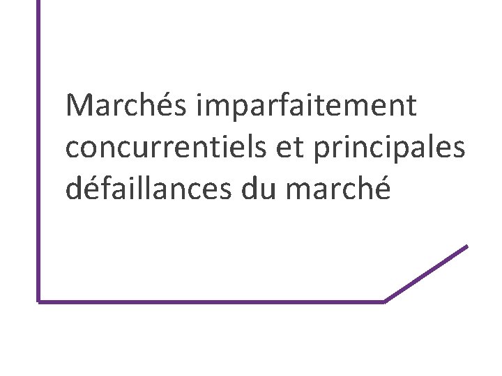 Marchs imparfaitement concurrentiels et principales dfaillances du march