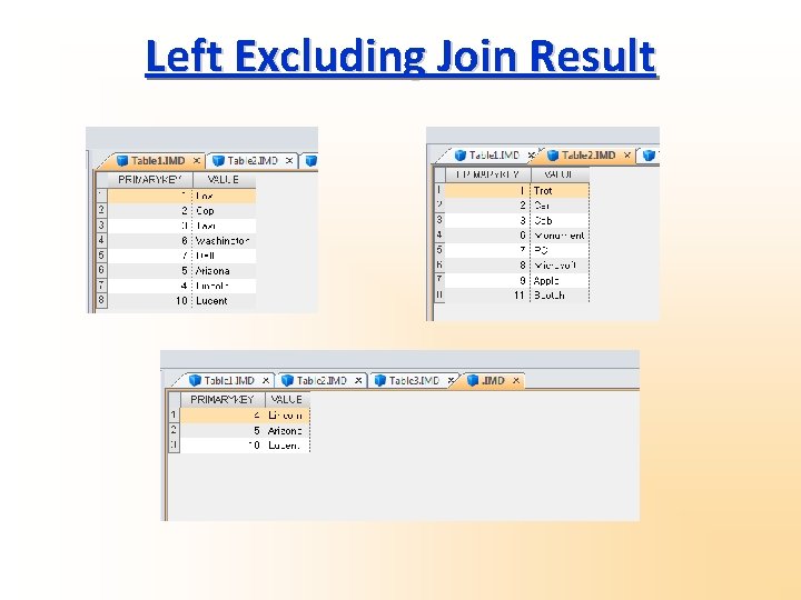 Left Excluding Join Result 