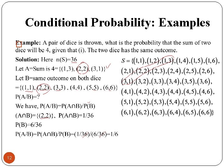 Conditional Probability: Examples � 12 