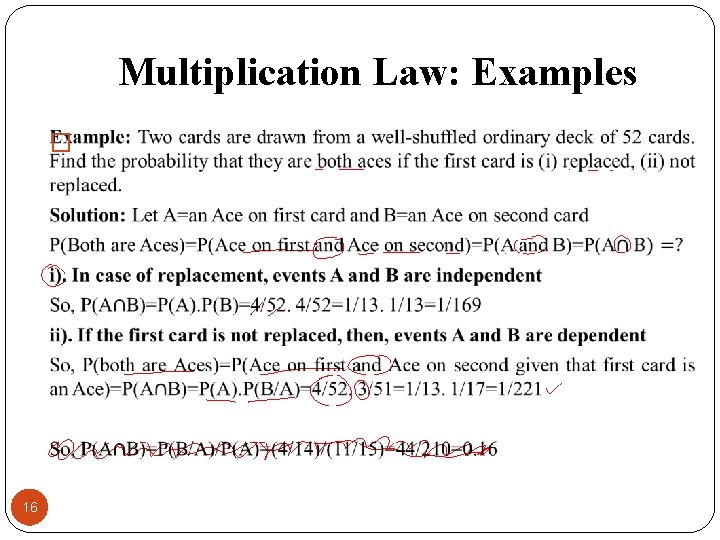 Multiplication Law: Examples � 16 