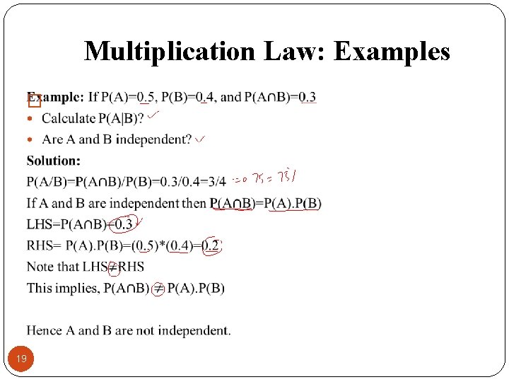 Multiplication Law: Examples � 19 