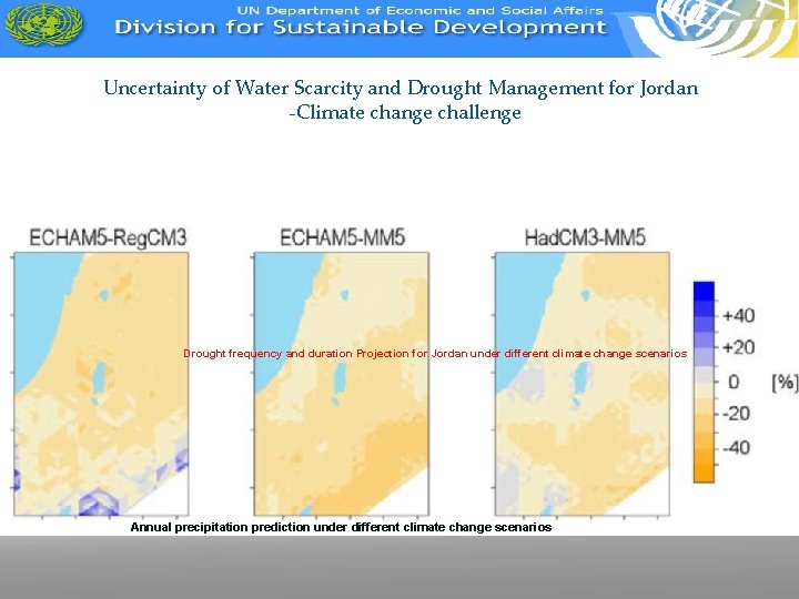 Uncertainty of Water Scarcity and Drought Management for Jordan -Climate change challenge Drought frequency