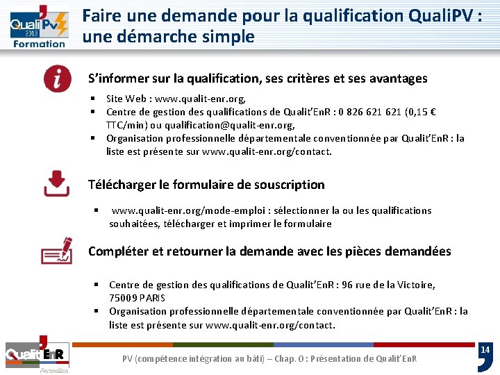 Faire une demande pour la qualification Quali. PV : une démarche simple S’informer sur