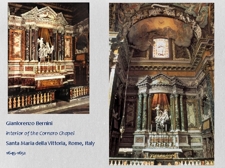 Gianlorenzo Bernini interior of the Cornaro Chapel Santa Maria della Vittoria, Rome, Italy 1645