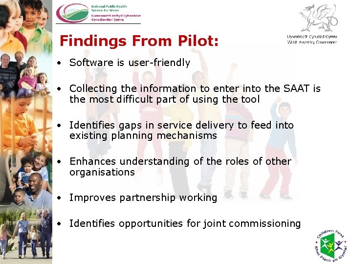 Findings From Pilot: • Software is user-friendly • Collecting the information to enter into