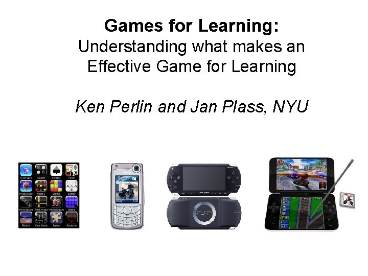 Games for Learning Understanding what makes an Effective