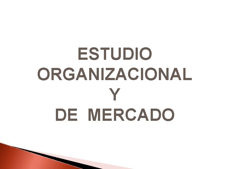ESTUDIO ORGANIZACIONAL Y DE MERCADO 