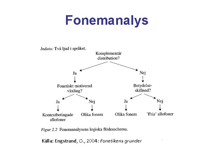 Fonemanalys Källa: Engstrand, O. , 2004: Fonetikens grunder 