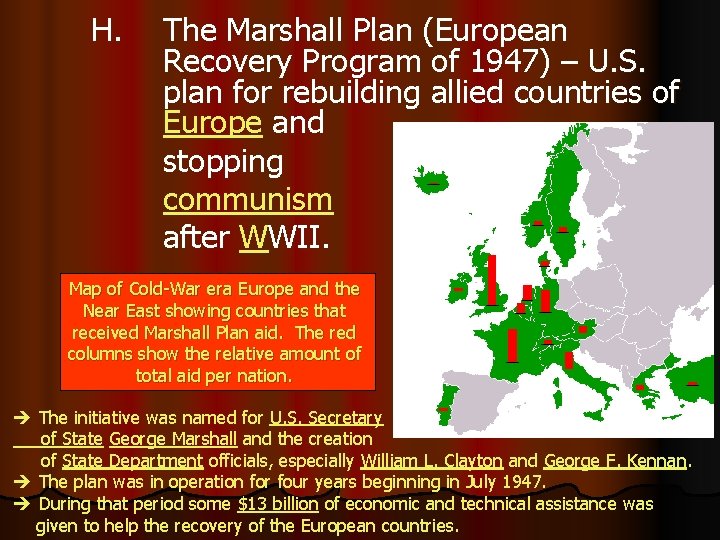  H. The Marshall Plan (European Recovery Program of 1947) – U. S. plan