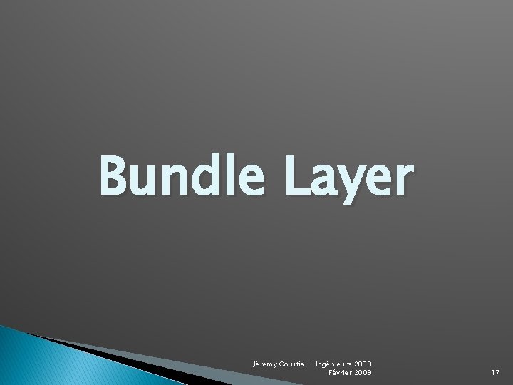 Bundle Layer Jérémy Courtial - Ingénieurs 2000 Février 2009 17 