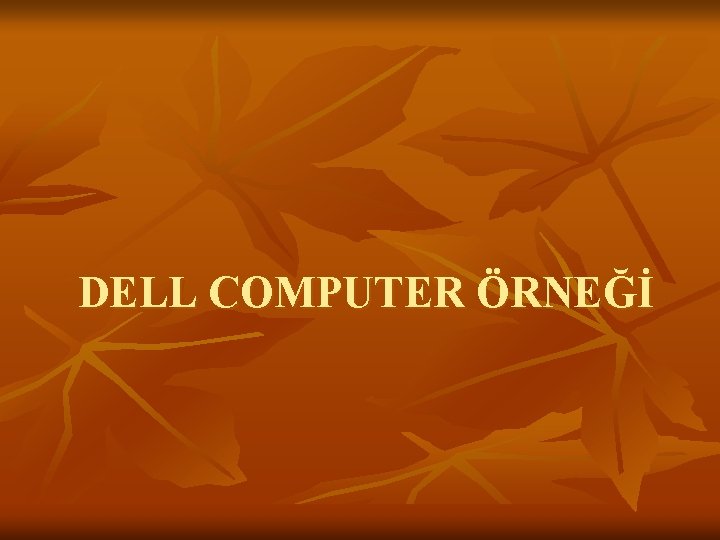 DELL COMPUTER ÖRNEĞİ 