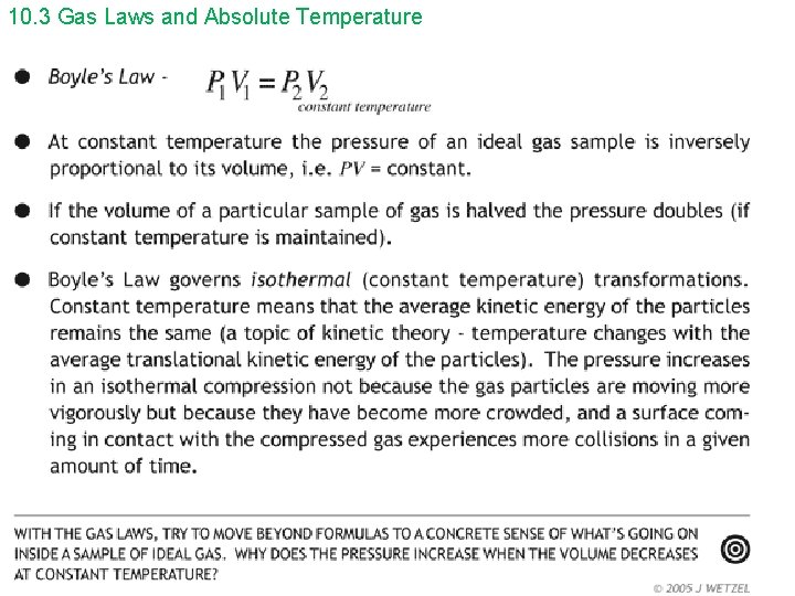 10. 3 Gas Laws and Absolute Temperature 