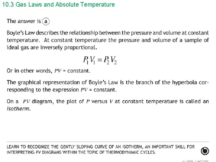 10. 3 Gas Laws and Absolute Temperature 