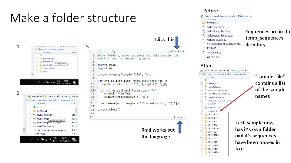 Before Make a folder structure Sequences are in the temp_sequences directory Click this 1.