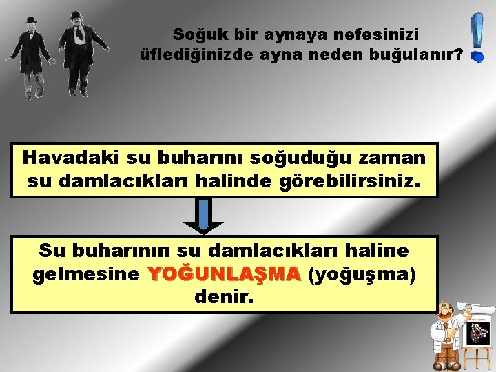 Soğuk bir aynaya nefesinizi üflediğinizde ayna neden buğulanır? Havadaki su buharını soğuduğu zaman su