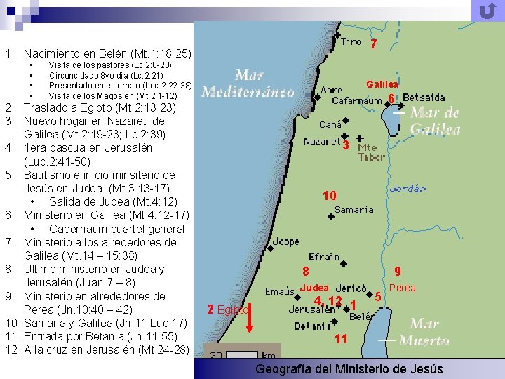 7 1. Nacimiento en Belén (Mt. 1: 18 -25) • • Visita de los