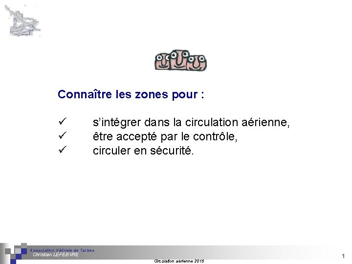 Connaître les zones pour : ü ü ü s’intégrer dans la circulation aérienne, être