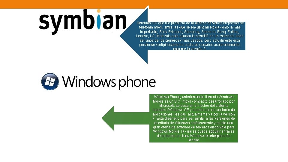  Symbian OS que fue producto de la alianza de varias empresas de telefonía