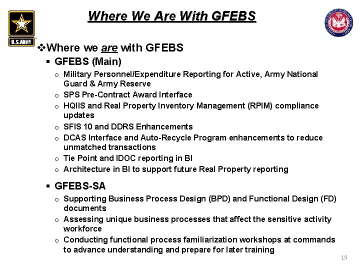 Where We Are With GFEBS v. Where we are with GFEBS § GFEBS (Main) Where We Are With GFEBS v. Where we are with GFEBS § GFEBS (Main)