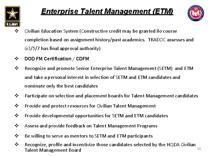 Enterprise Talent Management (ETM) v Civilian Education System (Constructive credit may be granted ilo Enterprise Talent Management (ETM) v Civilian Education System (Constructive credit may be granted ilo