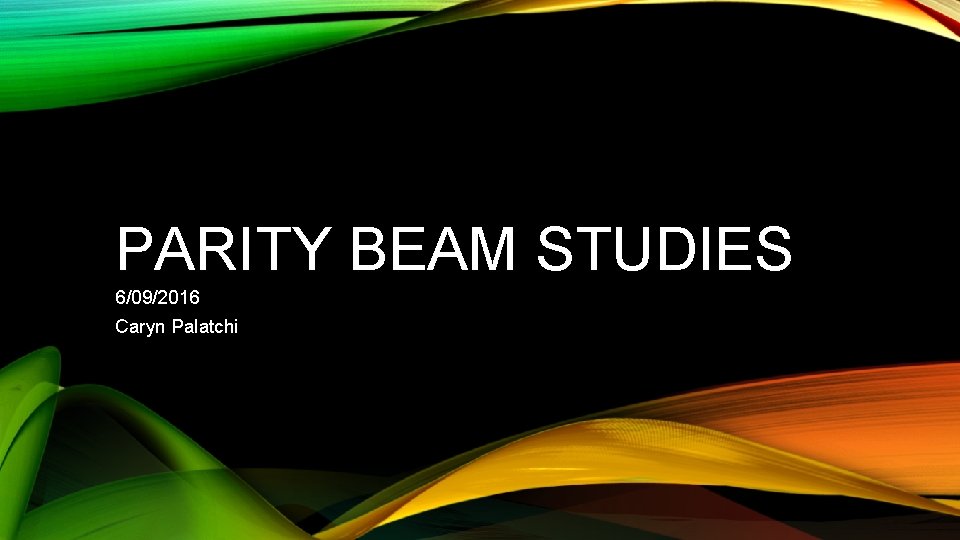 PARITY BEAM STUDIES 6/09/2016 Caryn Palatchi 