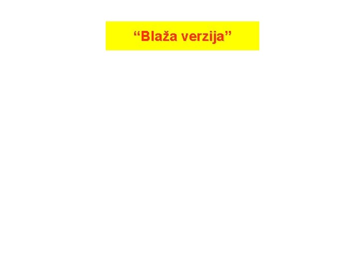 “Blaža verzija” 