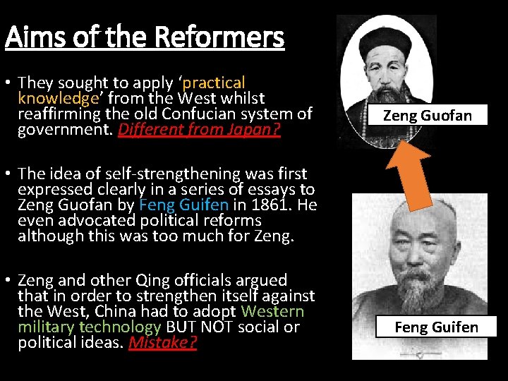 Aims of the Reformers • They sought to apply ‘practical knowledge’ from the West