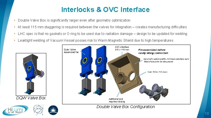 Interlocks & OVC Interface • Double Valve Box is significantly larger even after geometry