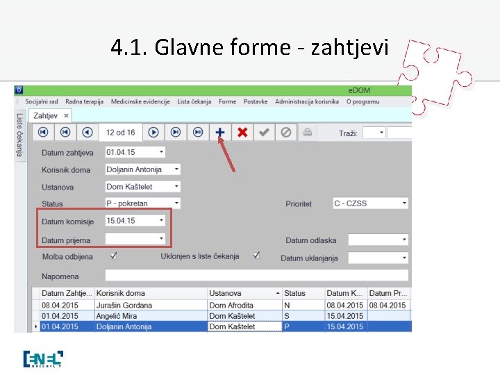 4. 1. Glavne forme - zahtjevi 