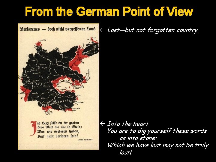 From the German Point of View Lost—but not forgotten country. Into the heart You