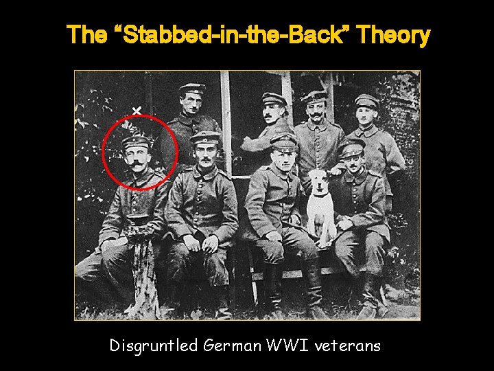 The “Stabbed-in-the-Back” Theory Disgruntled German WWI veterans 