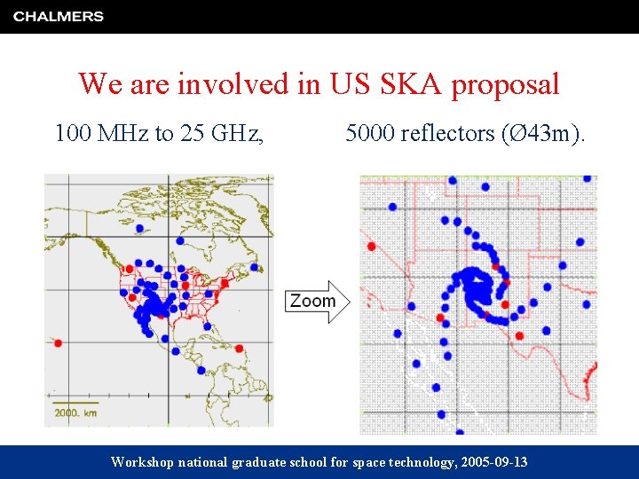 We are involved in US SKA proposal 100 MHz to 25 GHz, 5000 reflectors