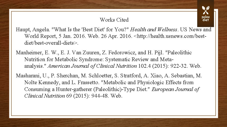 The Manifestation Of The Paleo Diet In American