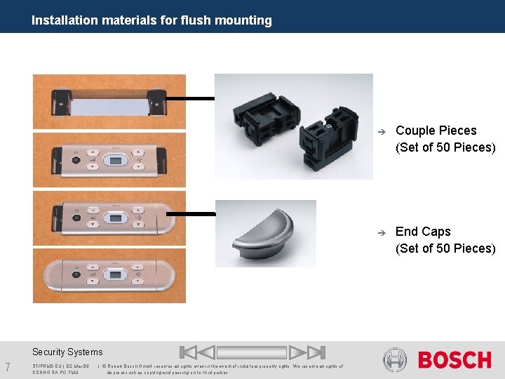 Installation materials for flush mounting Security Systems 7 ST/PRM 3 -EU | 02. Mar.
