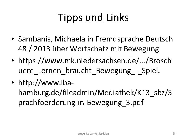 Tipps und Links • Sambanis, Michaela in Fremdsprache Deutsch 48 / 2013 über Wortschatz