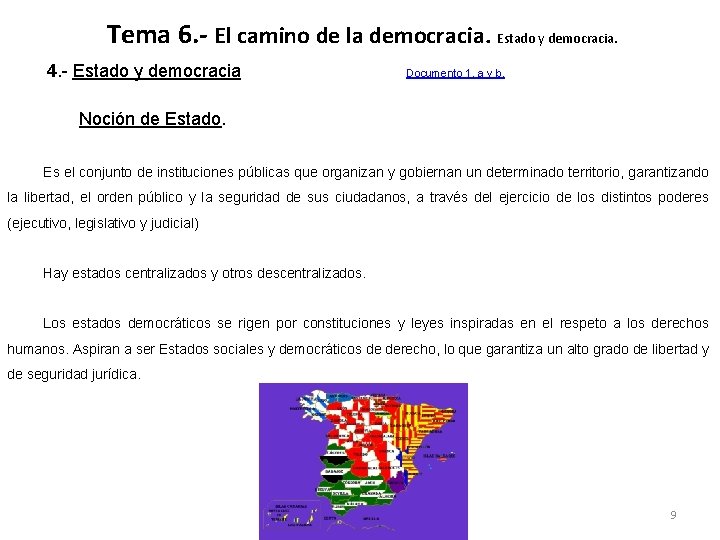 Tema 6. - El camino de la democracia. Estado y democracia. 4. - Estado