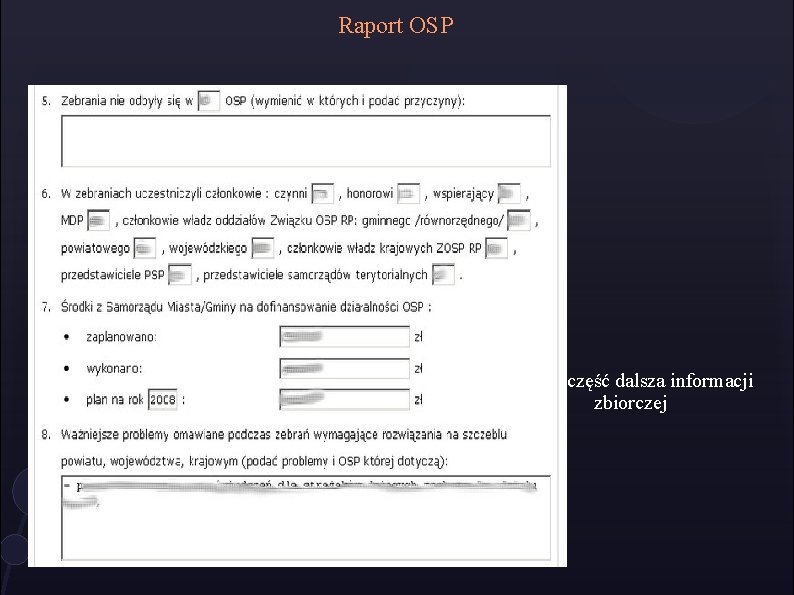 Raport OSP część dalsza informacji zbiorczej 