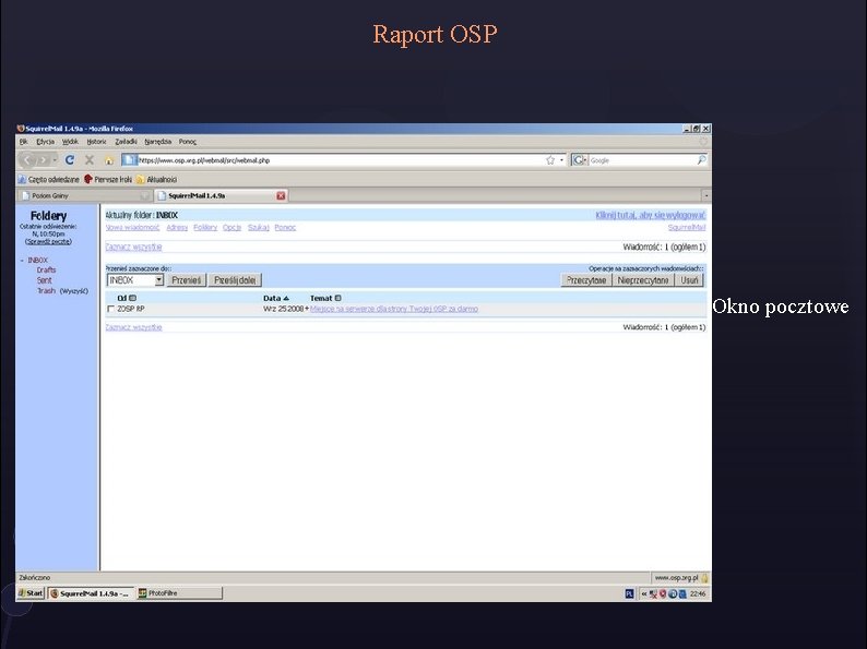 Raport OSP Okno pocztowe Raport OSP Okno pocztowe