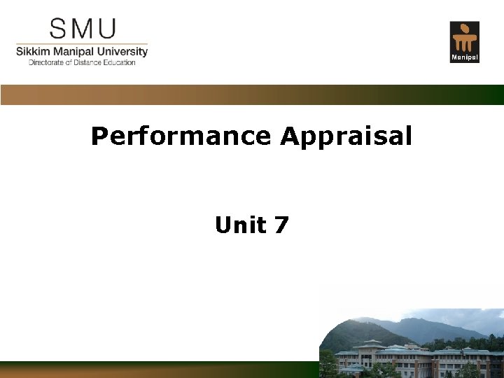 Performance Appraisal Unit 7 Confidential 