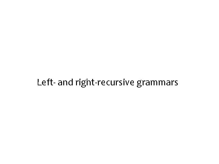 Left- and right-recursive grammars 