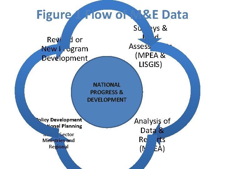 Figure 1 Flow of M&E Data Revised or New Program Development Surveys & Field